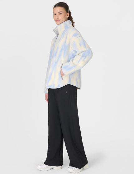 Sweaty Betty Plush Half Zip Fleece - Blue Waterfall Texture Printimages5- The Sports Edit