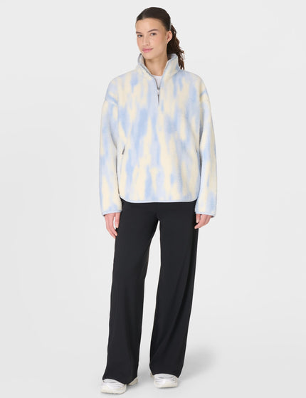 Sweaty Betty Plush Half Zip Fleece - Blue Waterfall Texture Printimages6- The Sports Edit