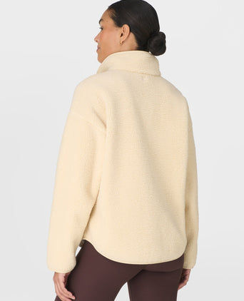Plush Half Zip Fleece - Buttermilk Beige