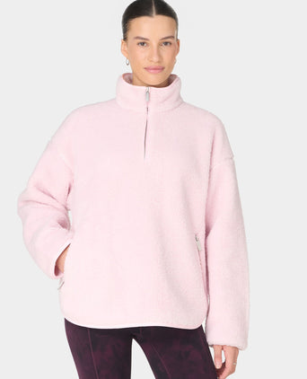 Plush Half Zip Fleece - Frost Pink