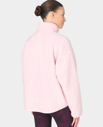 Plush Half Zip Fleece - Frost Pink