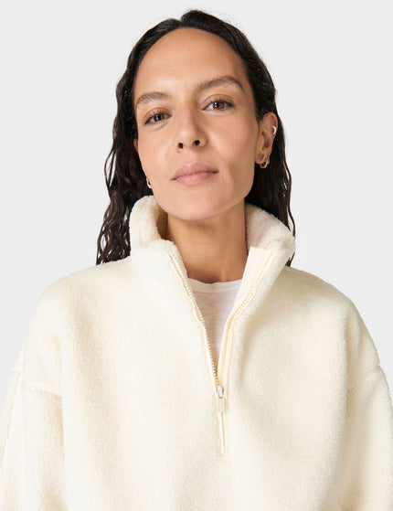 Sweaty Betty Plush Textured Half Zip - Studio Whiteimage3- The Sports Edit