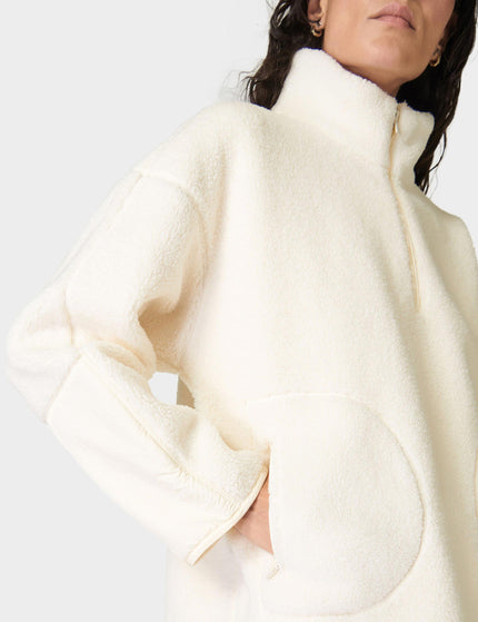 Sweaty Betty Plush Textured Half Zip - Studio Whiteimage2- The Sports Edit