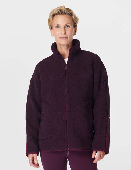 Sweaty Betty Plush Textured Zip Up - Midnight Cherry Purpleimage1- The Sports Edit