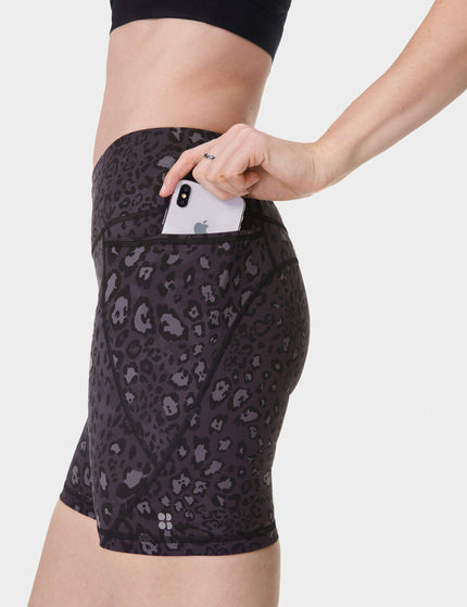 Sweaty Betty Power 6" Cycling Shorts - Black Luxe Leopardimage3- The Sports Edit