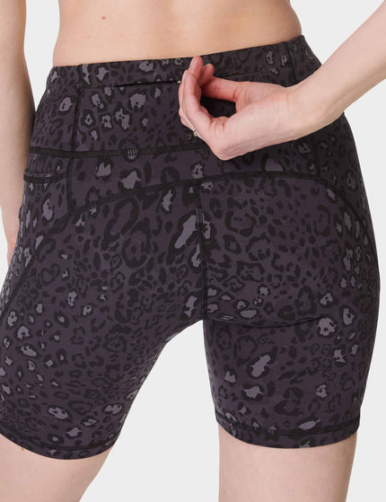 Sweaty Betty Power 6" Cycling Shorts - Black Luxe Leopardimage2- The Sports Edit
