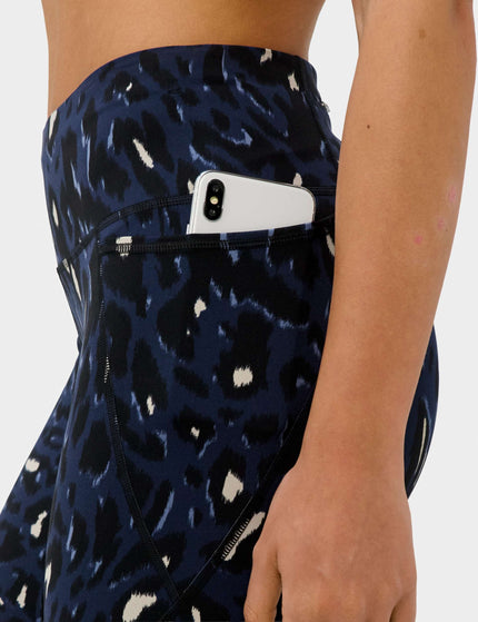 Sweaty Betty Power 6" Cycling Shorts - Blue Abstract Leopard Printimages4- The Sports Edit