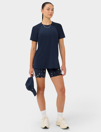 Sweaty Betty Power 6" Cycling Shorts - Blue Abstract Leopard Printimages7- The Sports Edit