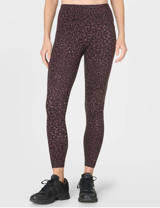 Power 7/8 Gym Leggings - Brown Leopard Dot Print