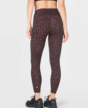 Power 7/8 Gym Leggings - Brown Leopard Dot Print