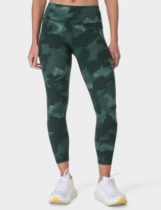 Power 7/8 Gym Leggings - Green Terrain Camo Print