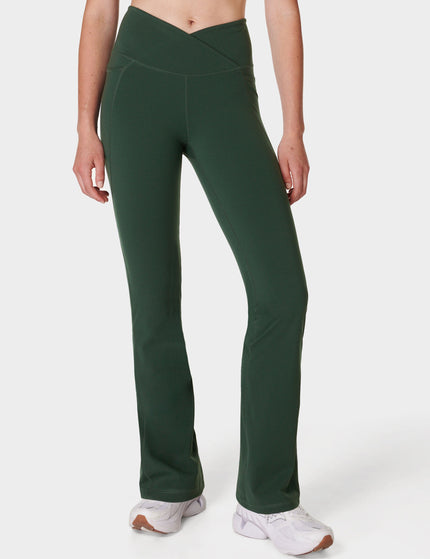 Sweaty Betty Power Bootcut Wrap Waist Gym Trousers - Trek Greenimage1- The Sports Edit