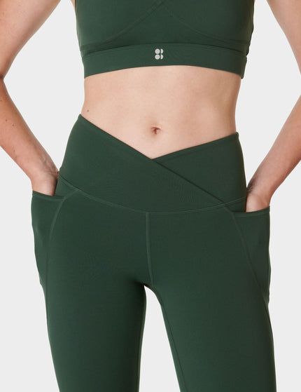 Sweaty Betty Power Bootcut Wrap Waist Gym Trousers - Trek Greenimage3- The Sports Edit