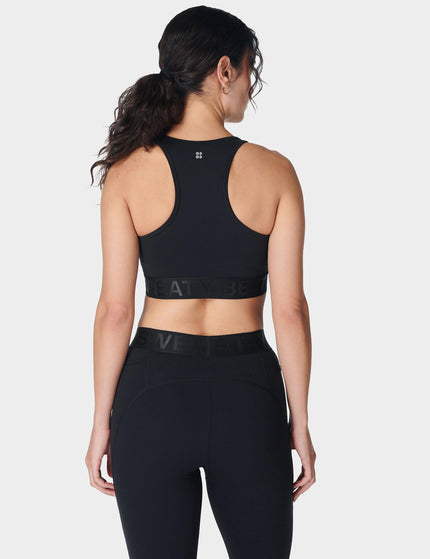 Sweaty Betty Power Logo Medium Impact Cropped Vest - Blackimage2- The Sports Edit