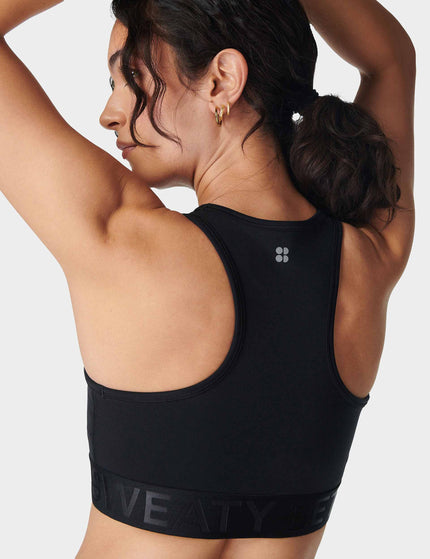 Sweaty Betty Power Logo Medium Impact Cropped Vest - Blackimage4- The Sports Edit