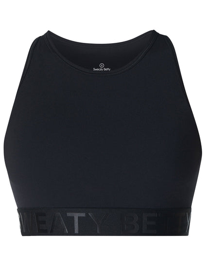 Sweaty Betty Power Logo Medium Impact Cropped Vest - Blackimage6- The Sports Edit