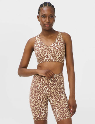 Power Pulse Bra - Beige Ink Leopard Print