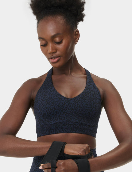 Sweaty Betty Power Pulse Bra - Blue Halftone Leopard Printimages5- The Sports Edit