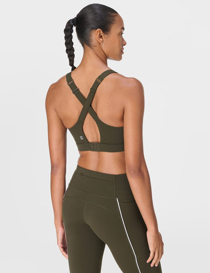 Sweaty Betty Power Pulse Bra - Nori Green/Whiteimage2- The Sports Edit