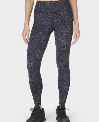 Power Reflective Gym Leggings - Black Star Reflective Print