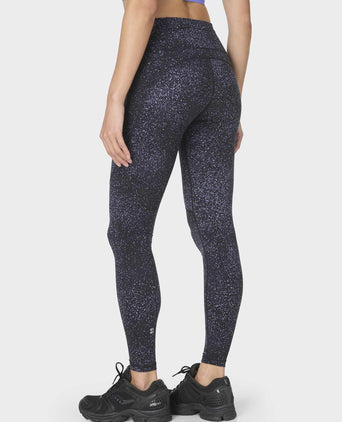 Power Reflective Gym Leggings - Black Star Reflective Print