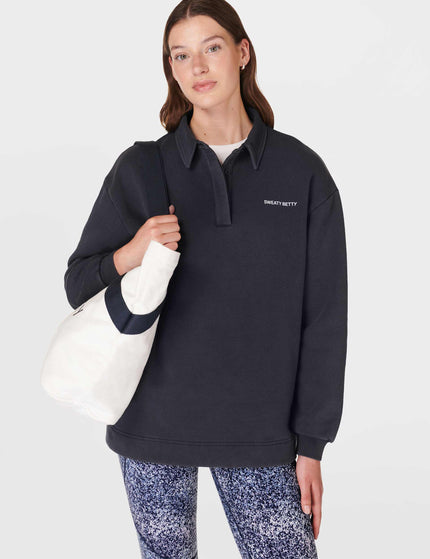 Sweaty Betty Powerhouse Henley Sweatshirt - Navy Blueimage4- The Sports Edit