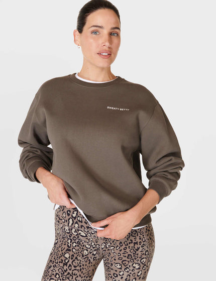 Sweaty Betty Powerhouse Sweatshirt - Dark Timber Brownimage4- The Sports Edit