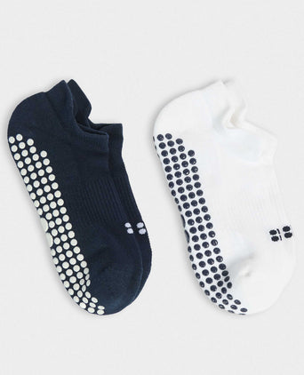 Reformer Trainer Gripper Socks 2 Pack - Navy Blue/White