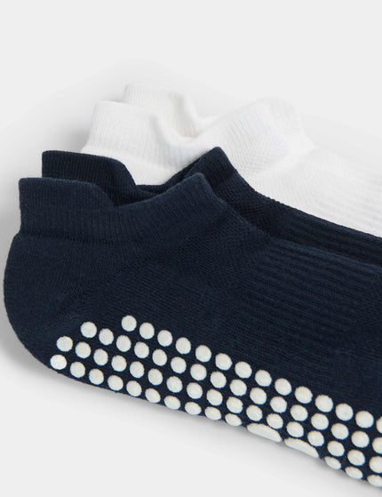 Sweaty Betty Reformer Trainer Gripper Socks 2 Pack - Navy Blue/Whiteimages3- The Sports Edit