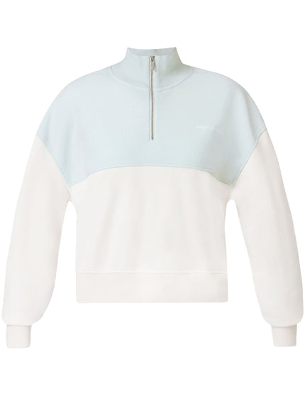 Sweaty Betty Revive Crop Half Zip - Day Break Blue Lily Whiteimage6- The Sports Edit