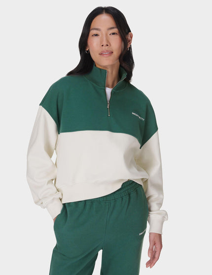 Sweaty Betty Revive Crop Half Zip - Glade Green Colour Blockimage1- The Sports Edit