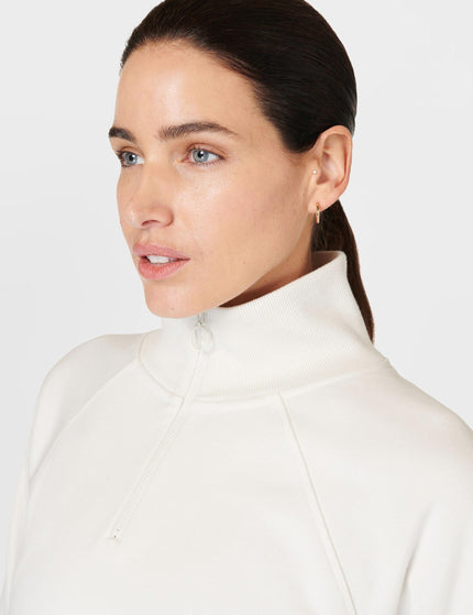 Sweaty Betty Revive Rib Half Zip Pullover - Lily Whiteimage4- The Sports Edit