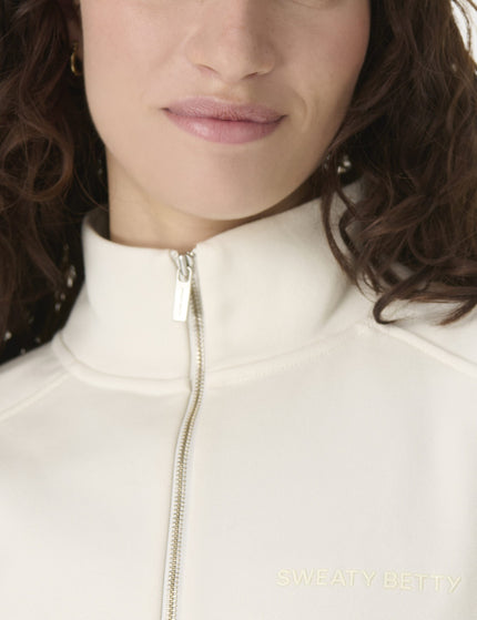 Sweaty Betty Revive Rib Mix Half Zip Sweatshirt - Lily Whiteimages3- The Sports Edit