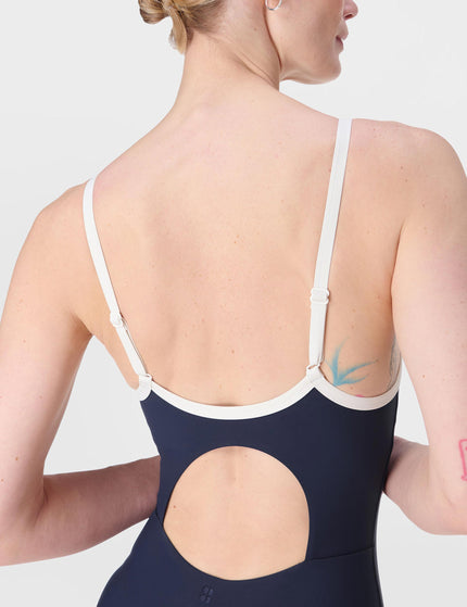 Sweaty Betty Riviera Swimsuit - Navy Blue/Lily Whiteimage4- The Sports Edit