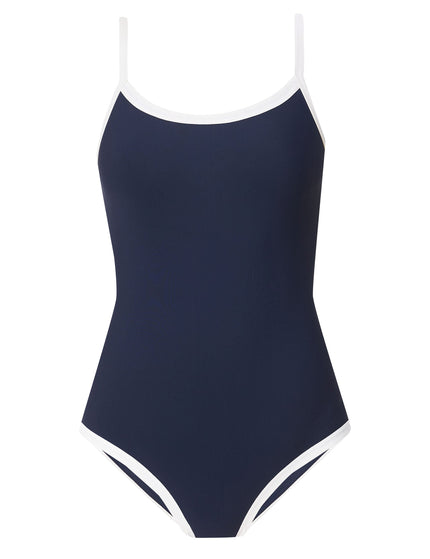 Sweaty Betty Riviera Swimsuit - Navy Blue/Lily Whiteimage6- The Sports Edit