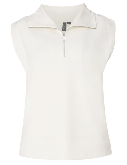 Sweaty Betty Sand Wash CloudWeight Half Zip Sleeveless Pullover - Coconut Creamimages6- The Sports Edit