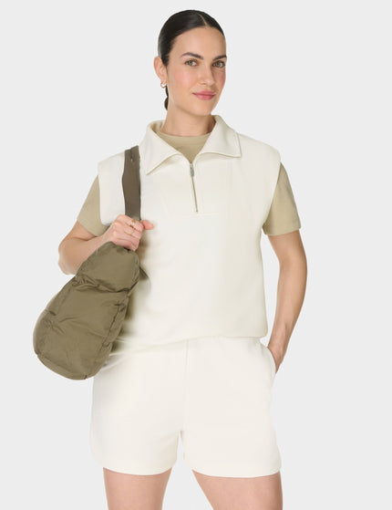 Sweaty Betty Sand Wash CloudWeight High Waisted Shorts - Coconut Creamimages4- The Sports Edit