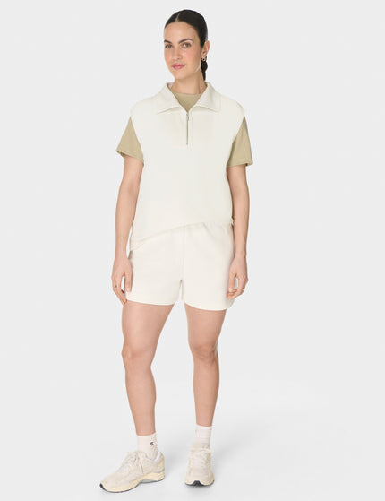 Sweaty Betty Sand Wash CloudWeight High Waisted Shorts - Coconut Creamimages5- The Sports Edit