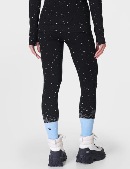 Sweaty Betty Snowflake Base Layer Legging - Blue Snowflake Jacquardimage2- The Sports Edit