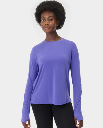 Soft Flow Studio Long Sleeve Top - Aura Blue