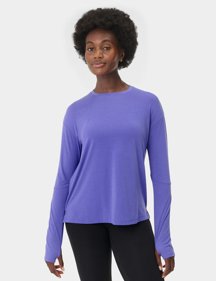 Sweaty Betty Soft Flow Studio Long Sleeve Top - Aura Blueimages1- The Sports Edit