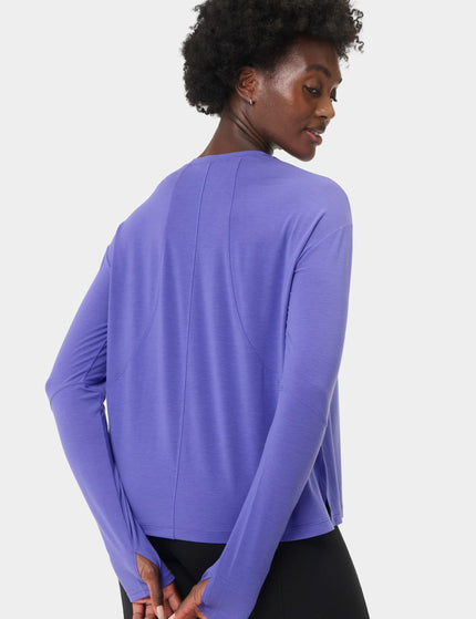Sweaty Betty Soft Flow Studio Long Sleeve Top - Aura Blueimages5- The Sports Edit