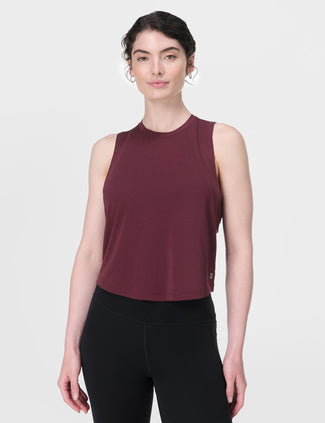 Soft Flow Studio Twist Back Vest - Garnet Red