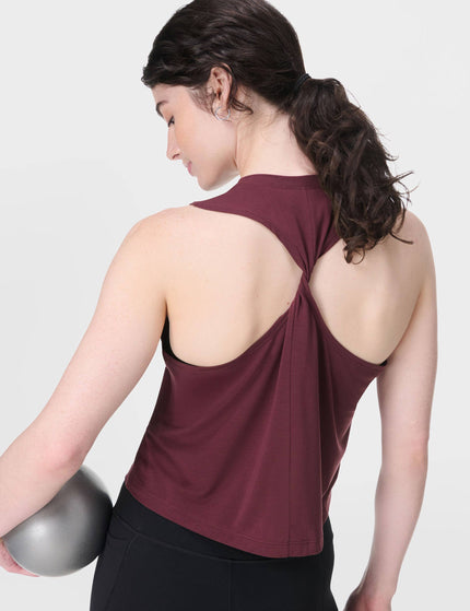 Sweaty Betty Soft Flow Studio Twist Back Vest - Garnet Redimage5- The Sports Edit
