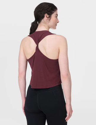 Soft Flow Studio Twist Back Vest - Garnet Red