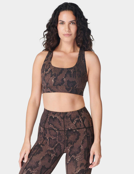 Sweaty Betty Super Soft Reversible Bra - Brown Python Print/Cacao Brownimage1- The Sports Edit