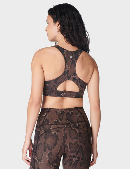 Sweaty Betty Super Soft Reversible Bra - Brown Python Print/Cacao Brownimage3- The Sports Edit