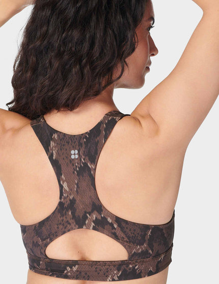 Sweaty Betty Super Soft Reversible Bra - Brown Python Print/Cacao Brownimage5- The Sports Edit