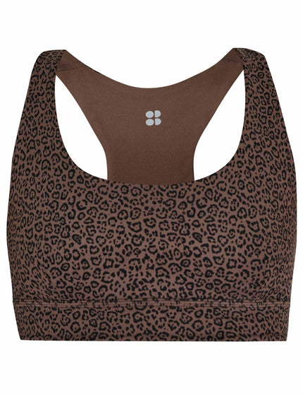 Sweaty Betty Super Soft Reversible Yoga Bra - Brown Leopard Marking Printimage6- The Sports Edit