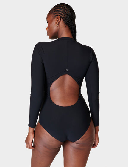 Sweaty Betty Tidal Xtra Life Long Sleeve Swimsuit - Black Aimage2- The Sports Edit